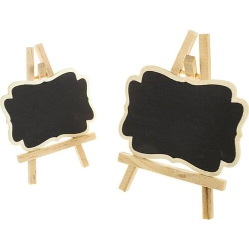 10 PCS Mini Wooden Blackboard Message Rectangular Slate Board Cards memo label Signs Price Digit Table