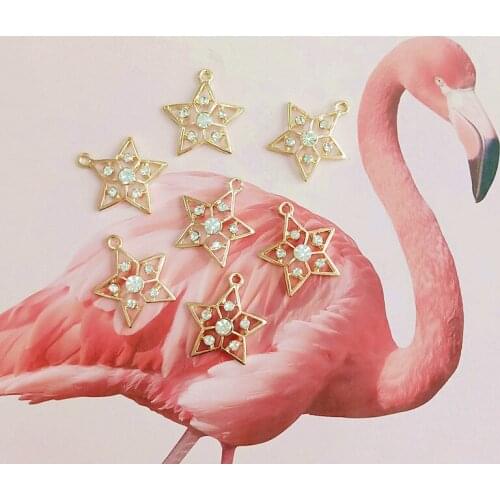 10 pcs/lot Diy Handmade Hair Alloy Accessories Buttons Star Price Pendant Bracelet Mobile Phone Beauty Jewelry Accessories