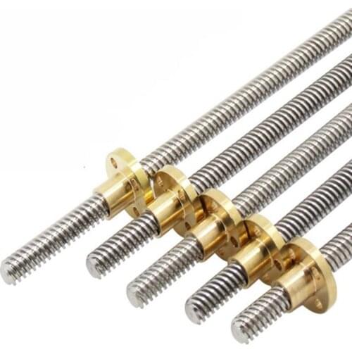 2pcs/lot T8 lead 8/10/12/14mm Lead Screw Thread Rods length 700/800/1000/1100/1200mm for Prusa I3 3D printer&CNC parts
