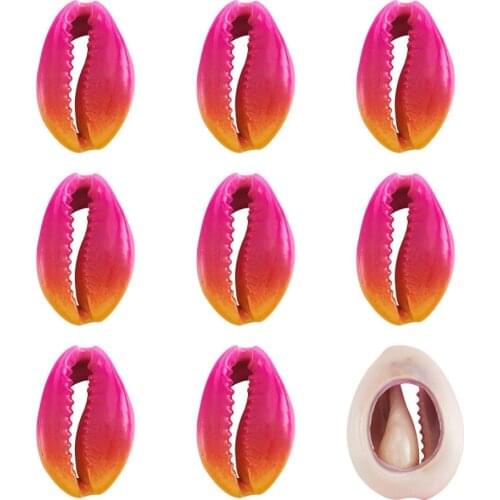 200pcs Spray Paint Cowrie Shell Beads Two Tone No Hole/Undrilled DIY Jewelry Necklaces Bracelets Making Mixed Color