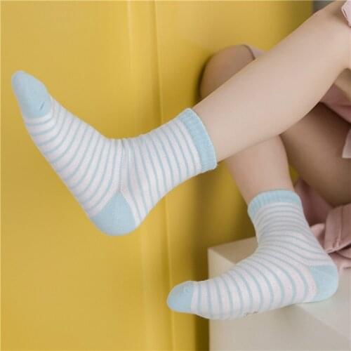 5/2 pairs/lot Fashion Spring Mesh baby socks kids newborn cute stripes Breathable cotton Children girls socks boy thin