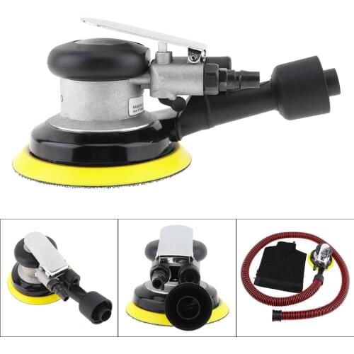5 Inch 10000RPM Matte Surface Vacuuming Pneumatic Air Sander Machine with 1.5m Air Tube Sanding Pad for Polishing Sanding Tools