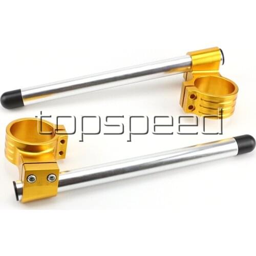 50MM CNC Silver/Gold High Lift Universal Adjustable Clip Ons On Handle Bar Handlebar Motorcycle
