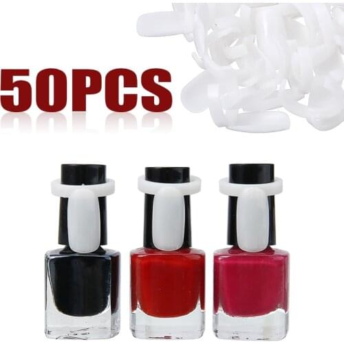 50Pcs False Nail Tips Display Professional Nail Display Ring For Nail Polish UV Gel Display Practice Tool
