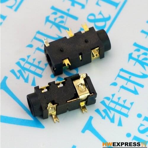 50 PCS PJ 327 Gold-plated Subsidies Piece Headset Socket Audio Frequency Socket 4 Foot Patch Piece Headset PJ 327 A Connector
