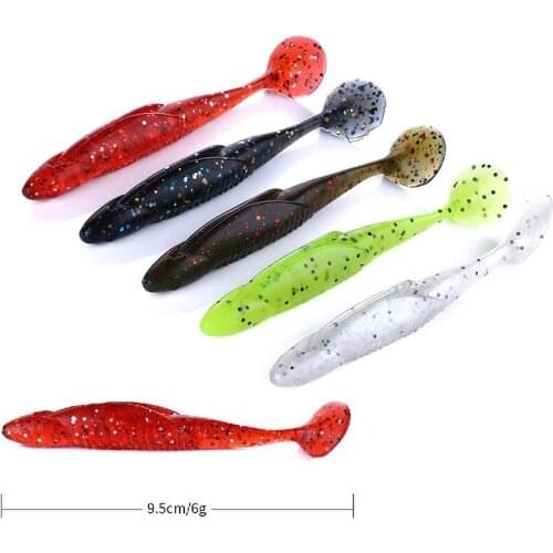 6Pcs Shrimp Odor Soft Lure Jigging Wobblers Fishing Lures 95mm 6g Artificial Silicone Baits Carp Fishing Bass Soft Baits Tackle