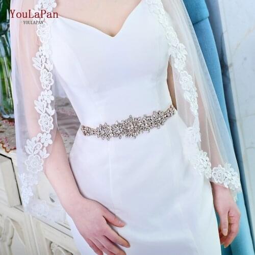 YouLaPan S319 Handmade Bridal Belt Applique Rhinestone Applique Wedding Belt Diy Sewing Applique Bridal Accessories for Party