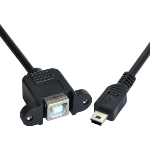 Chenyang B type Female OTG host to USB 2.0 MINI Male CABLE 0.2m