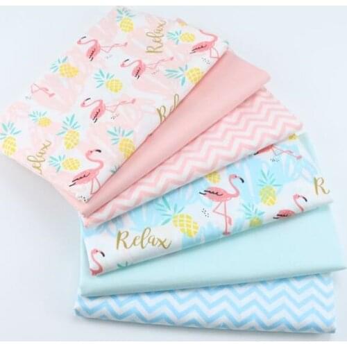 Flamingo pineapple Printed Kids Twill Cotton Fabric,Patchwork Cloth for DIY Sewing Quilting Fat Quarters Material For Baby&Child