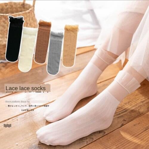 Kids Socks Summer New Fairy Lace Socks Sweet Anti-off Silk Japanese Hidden Mesh Breathable Sexy Silk Sock