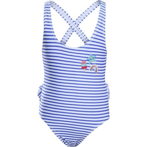 Childrens Swimsuit Girls European and American Striped Swimsuit One-Piece Bikini Hot Spring Vacation Tz410053