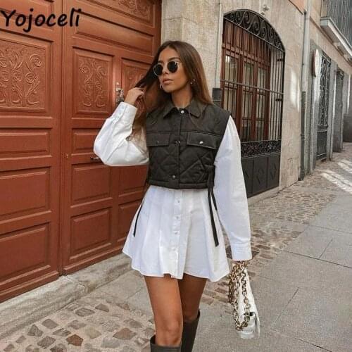 Yojoceli Elegant autumn pockets women parka vest