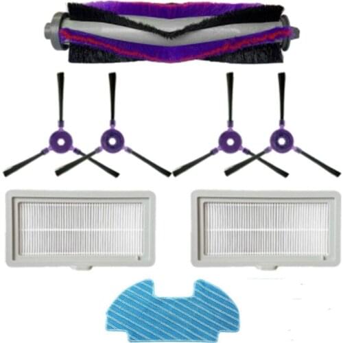 Hot TOD-Roller Soft Side Brush Filter Mop Cloth for Midea VCR08 MR09 I5 Robot Vacuum Cleaner Parts Cloth Replacement Kit