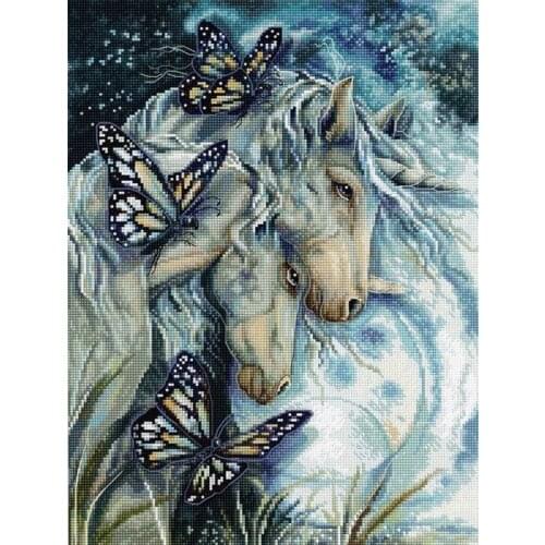 Customized Embroidery Together We Are Magic Cross Stitch Pattern Horse with 100% Cotton Flosses & Free Shipping for Wall Decor