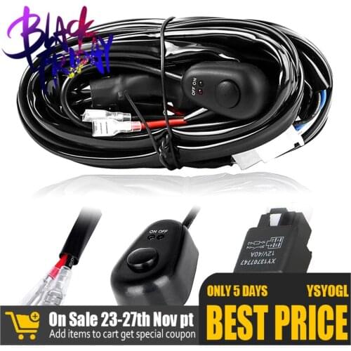 12v Car Wires Relay Harness Kit for Off-road Led Driving Work Light with Switch