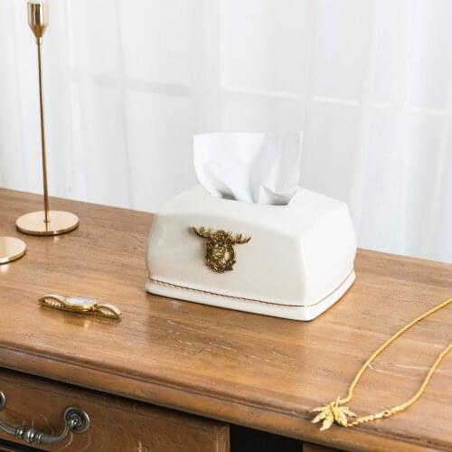 Creative ceramic tissue box, living room, coffee table, desktop pumping box, bathroom, bedroom, household tissue box