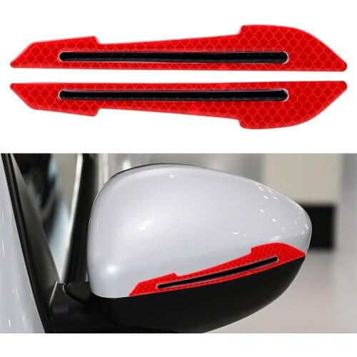 LEEPEE Car Reflector Sticker 2Pcs Safety-Warning Sign Decals Anti-collision Sticker RearView Mirror Sticker