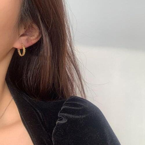 Small Hoop Earrings Silver Color Circle Pendientes Hoop Earrings for Women Men Earring Ear Bone Buckle