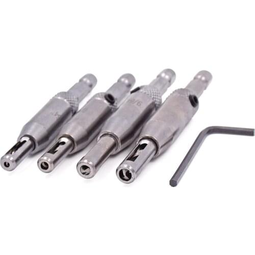 Toofit 4pcs HSS Self Centering Hinge Drill Bits Set Door Cabinet For Hinges Drawer Guides 5/64" 7/64" 9/64" 11/64" Power Tools