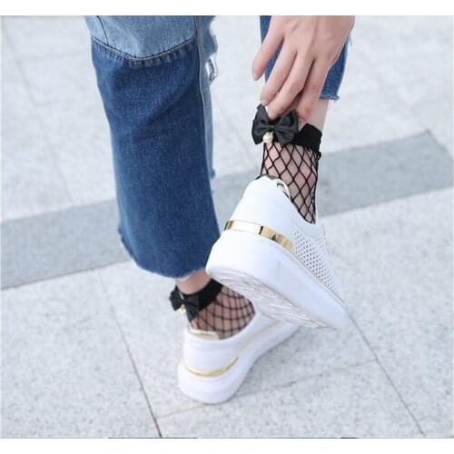 Fishnet socks short paragraph trend fishing net socks spring and summer short tube thin section breathable trend mesh socks