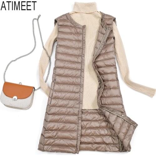 2020 New Women Thin Down Vest White Duck Vests Autumn And Winter Warm Female Outwear