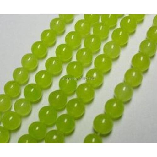 ! Wholesale 6mm Green Peridot chalcedony Round Loose Beads 15" 2pcs/lot fashion jewelry JT6382