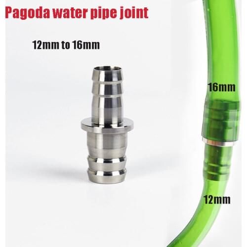 1pcs Stainless Steel Hose Adapter 12mm to 16mm Water Pipe Connector Direct Head Kit Tower Shape Adapter Aquarium Accessories