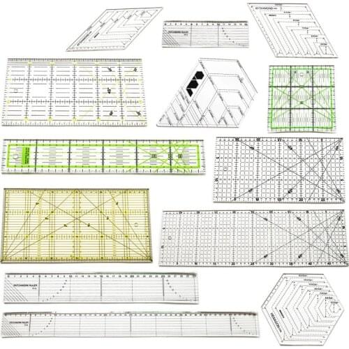 Transparent marker ruler Patchwork ruler Tailor yard ruler Tailor Qui sew DIY sewing tools Stationery drawing ruler Design ruler