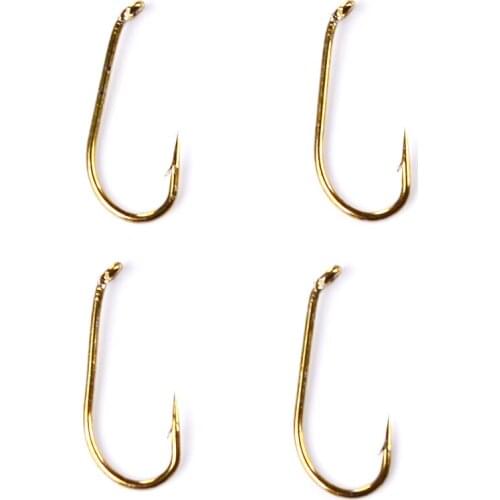 200 pcs Fly Fishing Hooks 4 Sizes Fishing Trout Salmon Dry Fly Fishing Carbon Steel Hook Optional Size 8#, 12#, 14#, 16