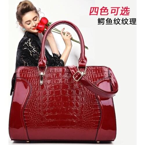YILIAN Patent leather crocodile print handbag 2021 new fashion styling bag fashion versatile shoulder cross bag
