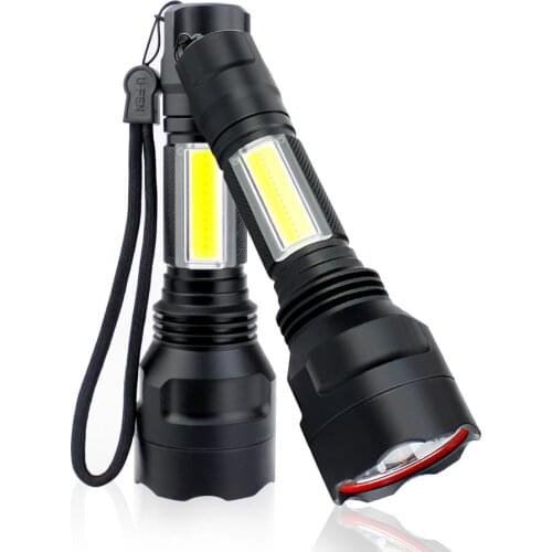 T6 Mini Keychain Flashlight Rechargeable Waterproof Led Torch C8-COB Work Lamp 18650 Battery for Hunting /Camping/Fishing