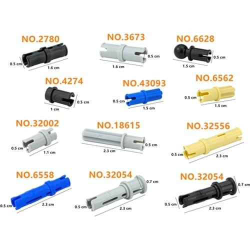 Technical Blocks Connectors Pins Peg Cross Axle Building Bricks Toys Compatible Assemble 2780 3673 6558 6562 DIY MOC Block Parts
