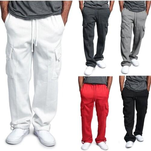 Hip Hop Track Pants Mens Multi-pocket Winter Heavy Pants Cargo Trend Pants Casual Mens Pants Super Soft Track Pants