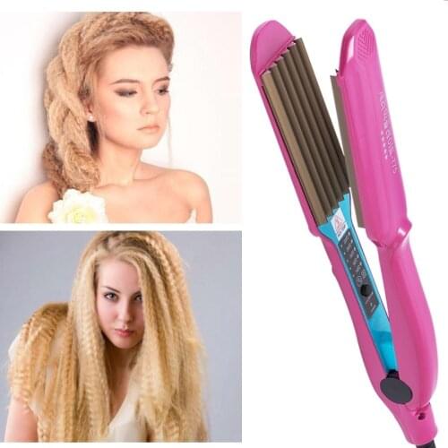 TOHUAN Hair Corrugated Iron Crimped Fluffy Hair Waving Iron Electric Crimp Hair Irons Beauty Styling Tools 110-220V