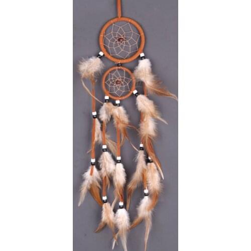 Vintage Home Decoration Retro Feather Dream Catcher Circular Feathers Wall Hanging Dream Catchers Decor For Car