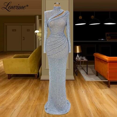 Vestido Elegant Evening Dresses Long Formal Dress Mermaid Party Dress Dubai Middle East Women Robe Full Sleeves Plus Size Dress