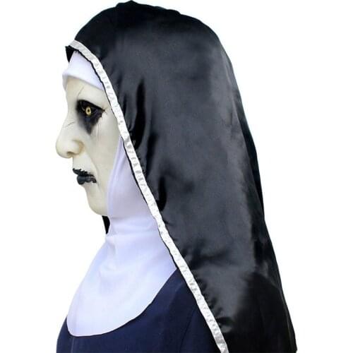 1pc The Nun Horror Mask Carnival Party The Conjuring Valak Scary Latex Masks with Headscarf