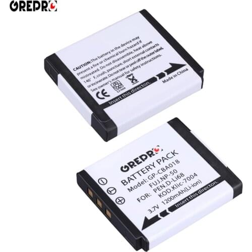 1200mAh Li-ion Battery for NP-50 NP50 D-Li68 KLIC-7004 Battery, for Fujifilm X10 X20 F50 F305 F85 F200 F100 F50FD F75 F665 F775