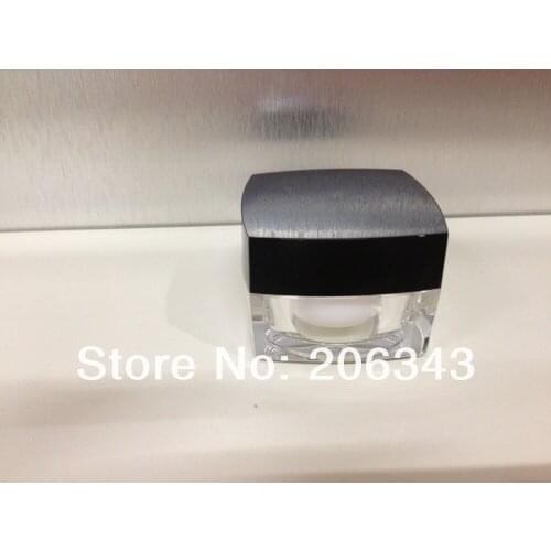 15g white + black acrylic square shape cream bottle,cosmetic container,,cream jar,Cosmetic Jar,Cosmetic Packaging
