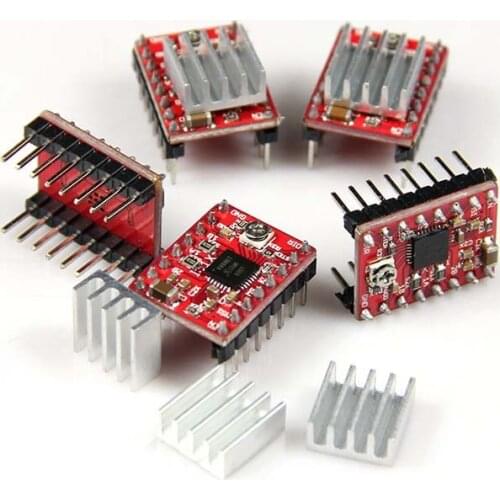 50pcs/lot Stepstick Reprap Stepper Motor Driver Pololu A4988 Module with Heatsink For 3D Printer