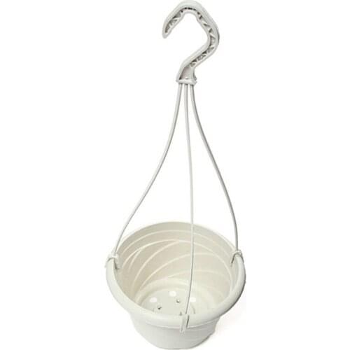 Promotion! Hanging Flower Plant Pot Chain Basket Planter Holder Home Garden Balcony Decoration White