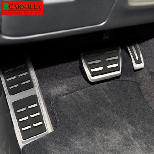 Carmilla Stainless Steel Car Pedals for Audi Q3 2014 2015 LHD AT MT Parts Auto Gas Brake Rest Foot Pedal Cover