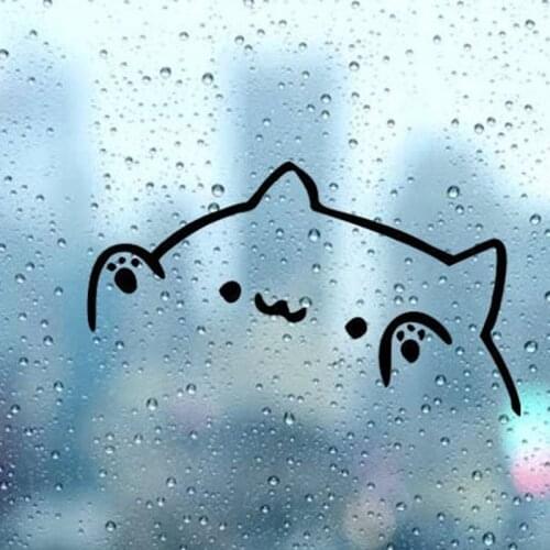 Black/Sliver Bongo Cat Meme Kawai Car Body Sticker Vinyl Car Styling Accessories Auto Car Window Bumper Decal S1270