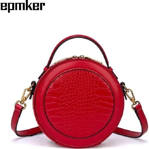 EPMKER Round Bag Alligator Shoulder Bag Cute Side Bag High Quality Top Handle Bags Luxury Designer Handbags Fashion Purses