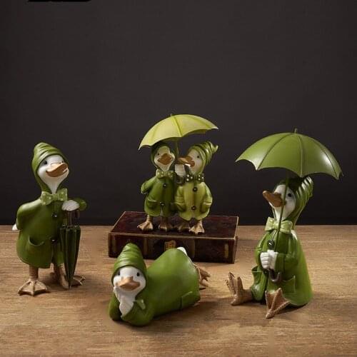 [HHT] Nordic Resin Duck Desktop Ornaments Creative TV Cabinet Bookcase Childrens Bedroom Home Decoration Office Furnishings
