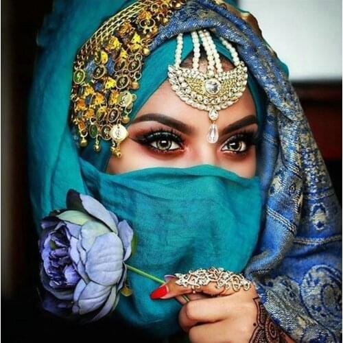 Full Square Round Sexy 5d Diamond Painting Masked Woman Flower Embroidery Diamond Mosaic portrait Handicraft Sticker BY288