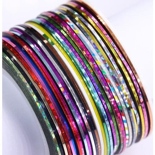 1mm Nail Striping Tape Line 30 Colors Nail Art Adhesive Decal Nail Decoration Shing Gold Purple Styling DIY Tools