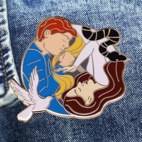 Literature Snake And Pigeon Inspired Brooch Originality Lapel Badge Collect Denim Jacket Backpack Pin Children Fashion Gifts