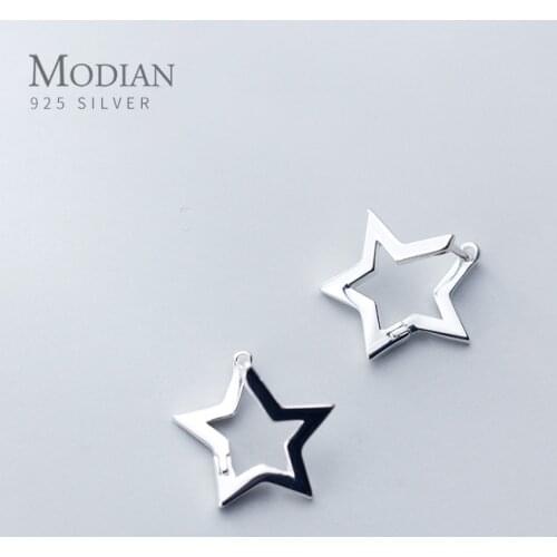 MODIAN Minimalism Irregular Star Hoop Earring for Women Fashion 925 Sterling Silver Anti-Allergy Earring Fine Jewelry Girl Gift
