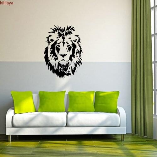 Kililaya Stickers Lions Head Vinyl Wall Sticker Decals Mural Wall Art Wallpaper for Living Room Bedroom Home Decor